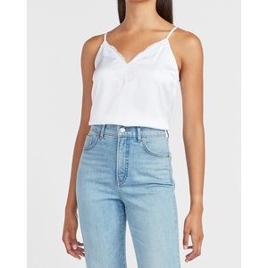 Express Satin Lace Trim V-Neck Cami